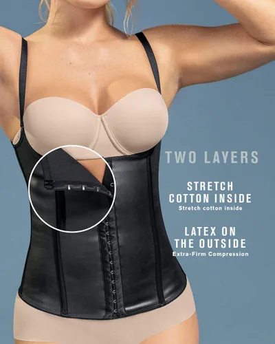 Vista 4 de Leonisa Chaleco entrenador de cintura de látex para mujer