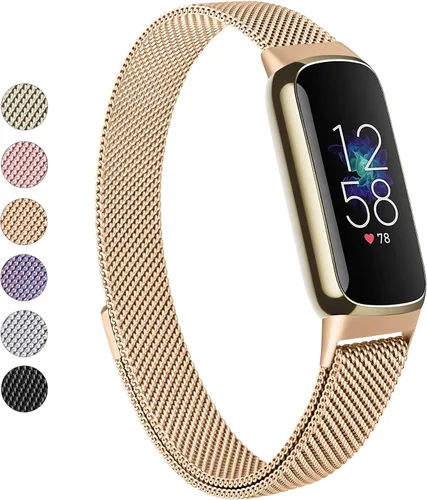 Vista 11 de Vanjua Correa de metal compatible con Fitbit Luxe, correa de repuesto ajustable de malla de acero inoxidable para Fitbit Luxe/Luxe edición especial