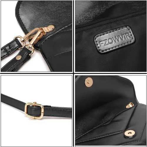 Vista 4 de Bolso de mano para mujer, pequeño, con correa larga, para ir de compras, bodas, fiestas