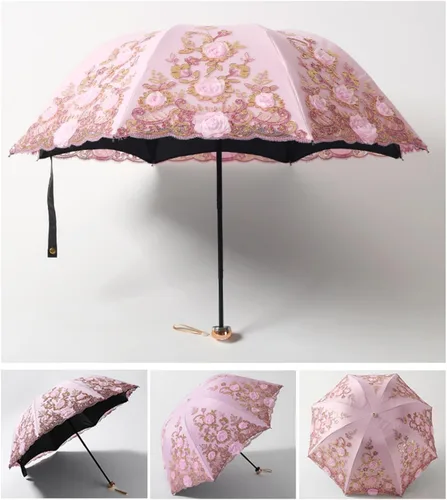 Vista 111 de Honeystore - Parasoles de encaje de flores para fiesta de boda, paraguas nupcial de encaje
