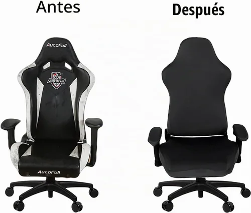 Vista 5 de SARAFLORA - Fundas elásticas para silla de computadora para sillón, silla giratoria, silla de juego, silla de computadora (negro, extragrande)