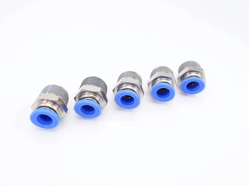 Vista 19 de Conexión de conexión de 1/2" OD x 1/2" macho NPT rosca, línea de agua recta macho neumática, conectores de empuje rápido (paquete de 4)