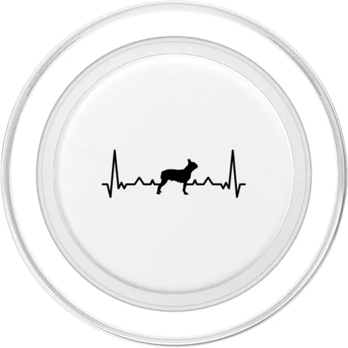 Vista 2 de Boston Terrier Heartbeat Boston Bull Terrier Pet Dog Lover PopSockets MagSafe PopGrip for iPhone