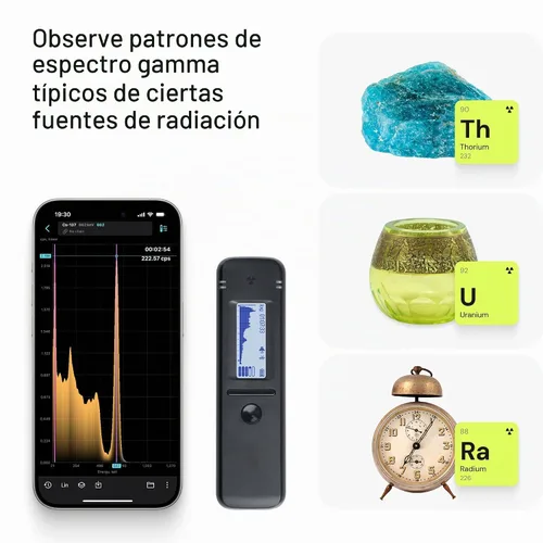 Vista 2 de Contador Geiger inteligente Radiacode-102 con aplicación móvil gratuita. Detector de radiación nuclear