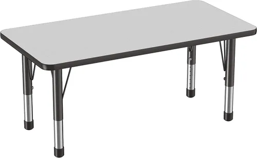 Vista 121 de FDP - Mesa rectangular para actividades escolares y aulas (24 x 36 pulgadas), patas gruesas para niños pequeños, altura ajustable de 15 a 24