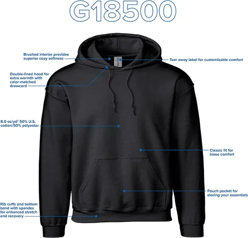 Vista 4 de Gildan - Sudadera con capucha de vellón para adultos, estilo G18500