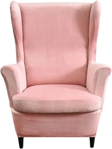 Vista 11 de HAOYONG Fundas para silla de alas estampadas, 2 piezas, fundas elásticas para sillón con respaldo de ala, fundas protectoras lavables para sala