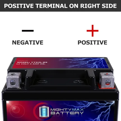 Vista 3 de YTX4L-BS Repuesto para Coolster de 110 cc GK-6110A - Batería marca Mighty Max
