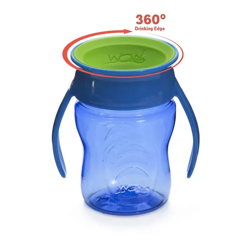 Vista 2 de Wow Cup for Baby 360 Trainer - Vaso para sorber, azul, 7 oz / 7.0 fl oz