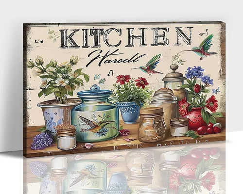 Vista 10 de GUTTATY Imágenes de cocina, arte de pared, pintura colorida de frutas y verduras para comedor, restaurante, regalo del día de la madre para abuela