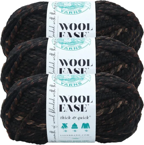 Vista 31 de Lion Brand Yarn - Ovillo de lana Wool-Ease Thick & Quick color fuerza aérea Super Bulky Wool Acrylic Blend Fiber for Soft Hats, Sweaters, Chunky