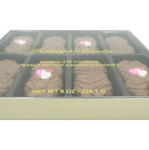 Vista 37 de Galletas de la marca Philadelphia Candies cubiertos por ambos lados de chocolate negro y con leche, y crema de cacahuete de la marca Nutter Butter