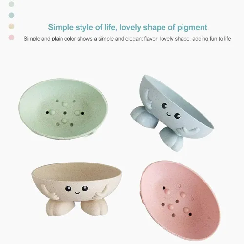 Vista 4 de Balana Jabonera de 4.92 x 2.36 pulgadas para niños, diseño de caja de jabón resistente al deslizamiento, adecuado para encimeras de ducha, baño