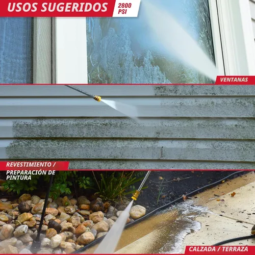 Vista 5 de A-iPower Follow Me - Lavadora eléctrica a presión 2800 PSI 1.7 GPM, diseño antivuelco con 5 boquillas, dispensador de jabón para vallas, calzadas
