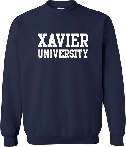 Vista 13 de UGP Campus Apparel NCAA Bloque Básico, Cuello Redondo Color del Equipo, Colegio, Universidad Cremalleras Akron Navy