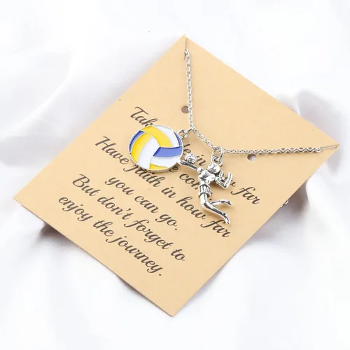 Vista 3 de FUSTMW Regalos de voleibol, collar de voleibol, regalos para jugadores de voleibol, collar con dije de voleibol, regalos para entrenadores