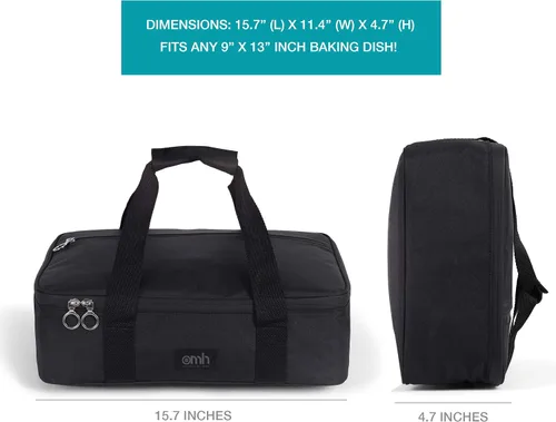 Vista 6 de Estuche de transporte aislado para almacenamiento de alimentos fríos o calientes, perfecto para comidas comidas, fiestas, picnics y comidas al aire