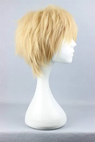 Vista 3 de COSPLAZA. Peluca corta para cosplay, rubia, para hombre y mujer.