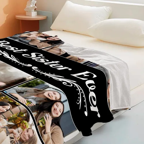 Vista 49 de Manta personalizada con imagen, manta personalizada con texto de fotos, manta de fotos personalizada para amiga, mamá y papá, regalos personalizados