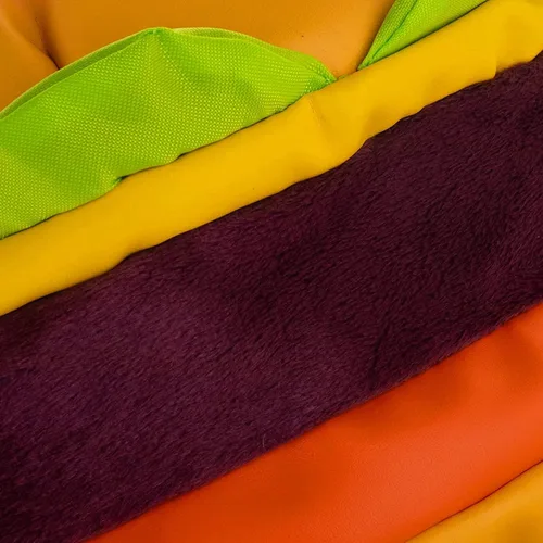 Vista 7 de Mochila de hamburguesa con queso, Amarillo, Estilo divertido y de dibujos animados