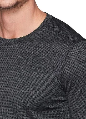 Vista 2 de RBX Active - Camiseta de manga larga con cuello redondo y ajuste atlético para hombre