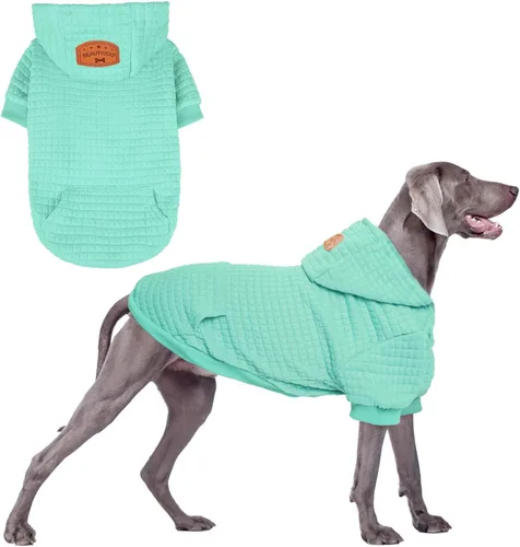 Vista 29 de BEAUTYZOO - Sudadera con capucha para perros con agujero para correa y bolsillo, suéteres para perros pequeños, medianos y grandes, niños y niñas