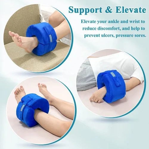 Vista 3 de Zelen Protector de talón para úlceras por presión, almohada de elevación de pie, protector de tobillo, protector de talón de cuña, cojín