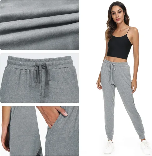 Vista 6 de HAOMEILI Pantalones deportivos para mujer, pantalones deportivos activos, pantalones de algodón cónico para entrenamiento, yoga, sala de estar