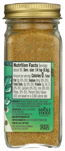 Vista 5 de Whole Foods Market, Condimento orgánico, Shawarma sin sal añadida, 1.87 onzas