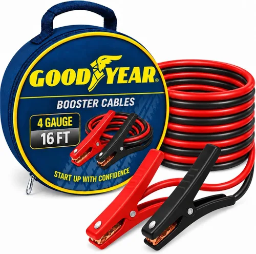 Vista 9 de GOODYEAR Cables de puente para trabajo pesado para batería de automóvil – Cables de refuerzo de calibre 2 de 16 pies con estuche de transporte
