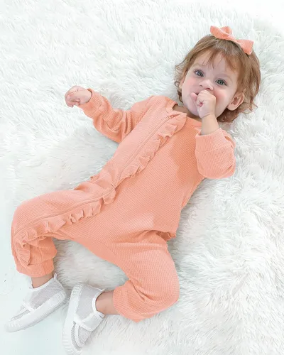 Vista 3 de Mikrdoo Ropa de niña recién nacida, ropa de bebé para otoño e invierno, trajes de manga larga, mameluco de 0 3 6 12 meses