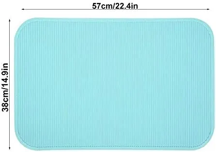 Vista 2 de Tapete antideslizante para aseo de mascotas, almohadilla de soporte de mesa texturizada para aseo y baño, goma verde, 22.4 x 14.9 pulgadas, 1 paquete