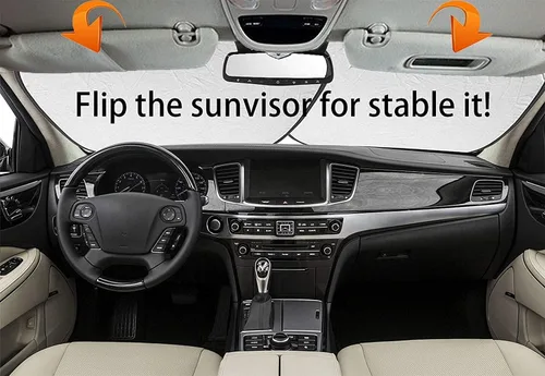 Vista 2 de MSD Parasol de coche para SUV, 2 piezas, ajuste universal, parasol personalizado para SUV se adapta a la mayoría de MUV, Hatchback, camioneta, MPV