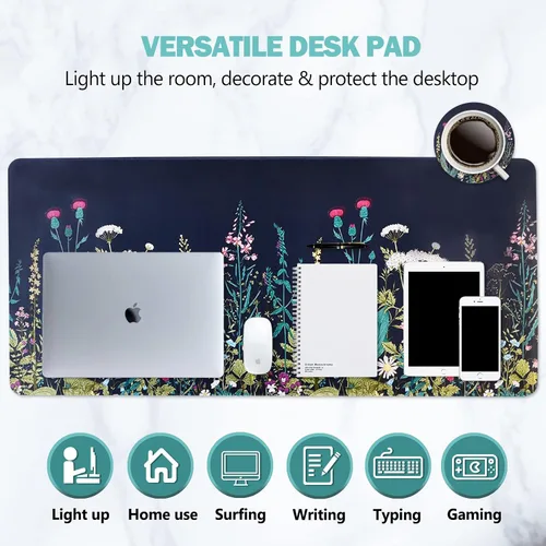 Vista 2 de AIMSA Alfombrilla de mouse extendida para juegos, alfombrilla de mouse grande XL con bordes cosidos, base antideslizante duradera para trabajo