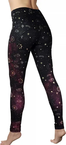 Vista 4 de Comfy Yoga Leggings de yoga estampados con bolsillos para mujer, pantalones de yoga de cintura alta, suaves y ligeros leggings de entrenamiento