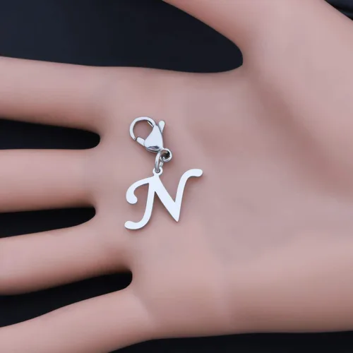Vista 5 de ENSIANTH Dije del alfabeto con letra inicial de la A a la Z, joyería del alfabeto para mujeres, regalos para amigos, cierres para joyería