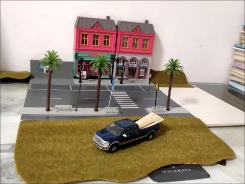 Vista 6 de Alfombra de césped modelo, (3 piezas, 20 x 20 pulgadas), alfombra de césped estática, modelo de paisaje ferroviario para modelos de paisajes