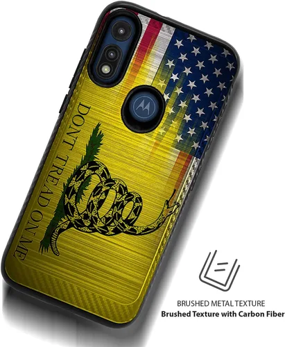 Vista 3 de CasesOnDeck Funda híbrida compatible con Motorola Moto E (2020) / Moto E [Armadura cepillada] Funda protectora delgada contra golpes