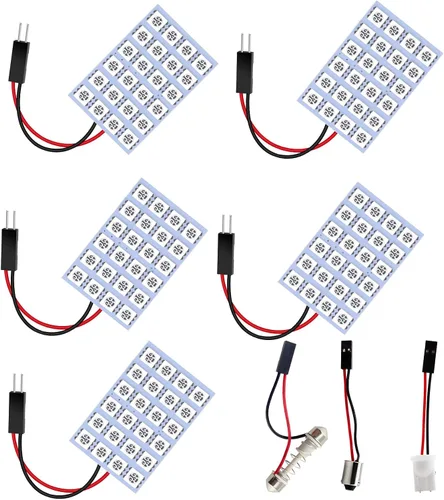 Vista 11 de YM E-Bright - Pack de 6 luces LED de color blanco frío 5050 9SMD para auto, luz interior de lectura DC 12V con adaptadores T10/BA9S/Festoon