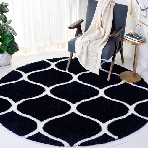 Vista 10 de SAFAVIEH Tahoe Shag Collection - Alfombra para pasillo, 2 x 9 pies, color beige y blanco, diseño de enrejado, no desprende pelusa y de fácil