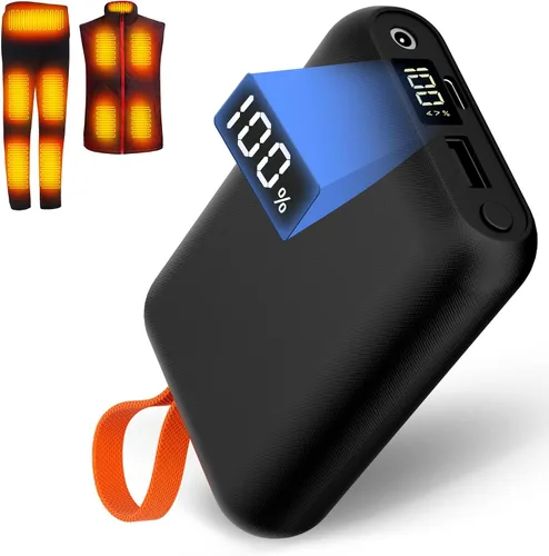 Vista 9 de CYCYHEAT Paquete de 2 baterías de 10000 mAh para chaleco calefactado, chaqueta, abrigo, pantalones y ropa interior de calefacción, paquete