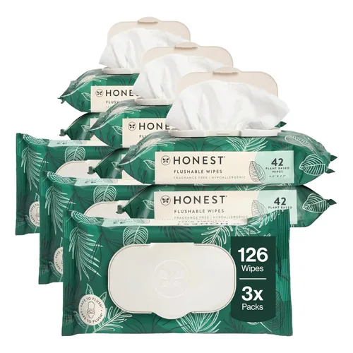 Vista 19 de The Honest Company Toallitas hipoalergénicas desechables para pieles sensibles, hojas tropicales, 42 unidades (paquete de 16)