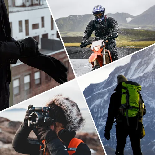 Vista 5 de Guantes de invierno para hombres y mujeres guantes de pantalla táctil mejorados resistentes al viento guantes térmicos cálidos para ciclismo correr