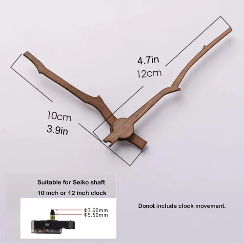 Vista 2 de Manos de reloj de madera de nogal