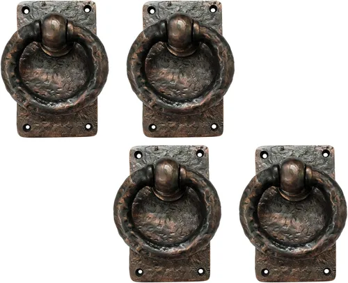 Vista 12 de Adonai Hardware Anillo de hierro fundido antiguo Adonikam de 3 pulgadas (suministrado como 2 piezas por paquete) - Negro mate