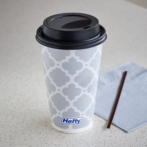 Vista 6 de Hefty - Vasos calientes desechables con tapas, 16 onzas, 20