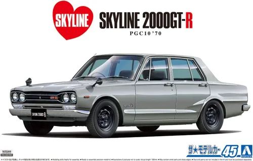 Vista 4 de Aoshima Kit de escala 1/24 58350 El modelo de coche 045 Nissan PGC10 Skyline 2000GT-R 1970