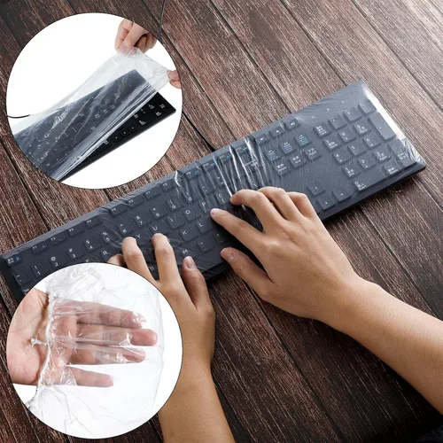 Vista 5 de Weewooday Protector de teclado desechable universal de 0.001 in, lavable, totalmente cubierto, impermeable, antipolvo, protector de teclado