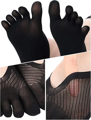 Vista 3 de Calcetines ortopédicos de compresión para los dedos, calcetines de dedo para mujer, calcetines de cinco dedos completos de corte bajo 5 pairs