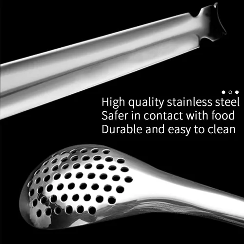 Vista 3 de Cuchara de esferificación - Juego de 2 cucharas de esferificación de acero inoxidable Molecular Slotted Bar Spoon Kitchen - KICW0071 (Plata)
